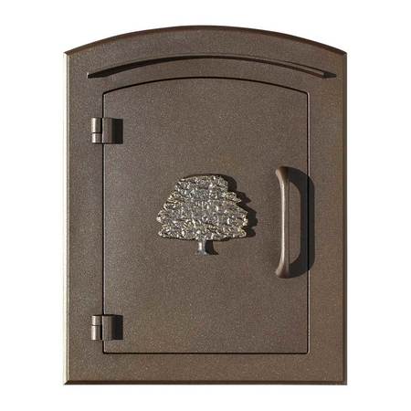 QUALARC Drop Chute Mailbox w/"Decorative Oak Tree Logo" Faceplate, Bronze MAN-S-1404-BZ